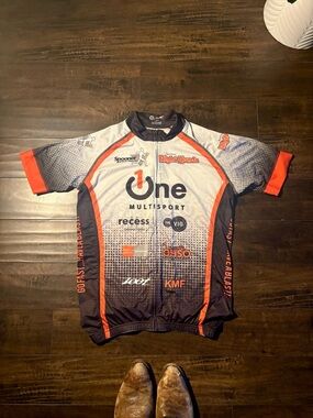 Zoot White, Black & Orange One Multisport Cycling Jersey